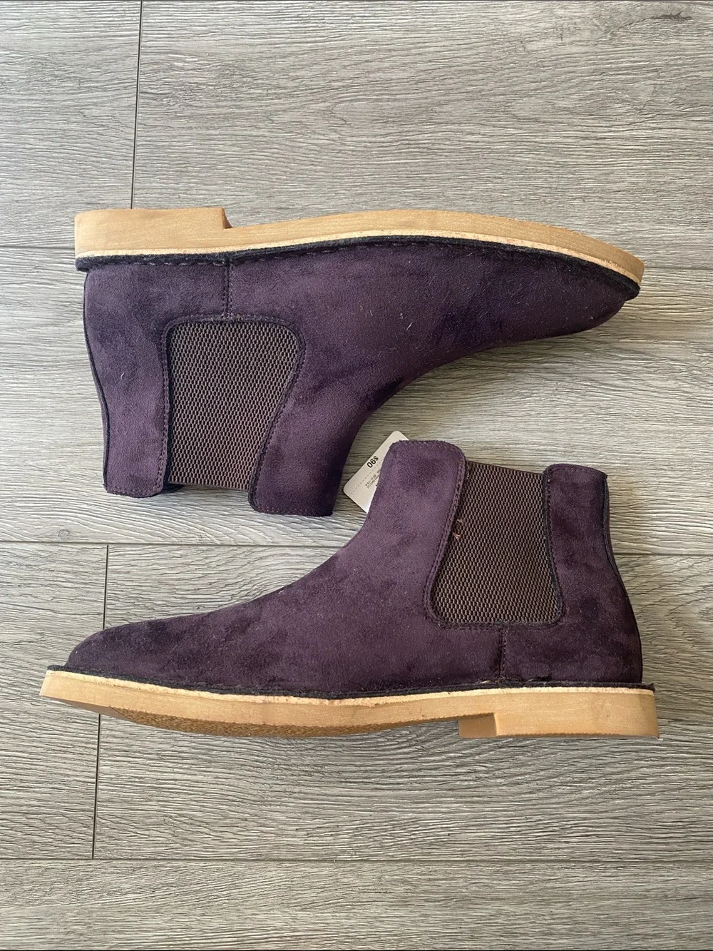 Mens Brown Memory Foam Suede Boots